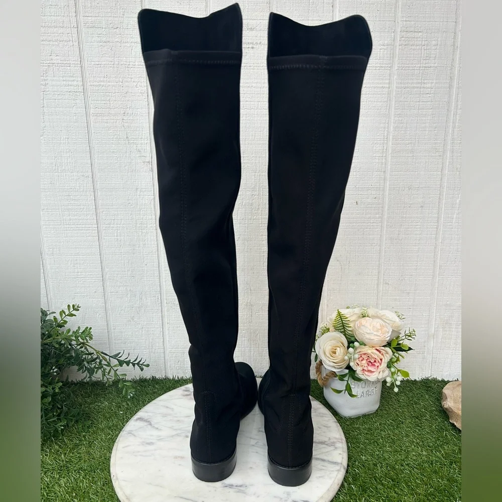 Stuart Weitzman 5050 Gisele 30MM black Suede Boots $850 Sz 7 NEW only dust bag